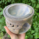 Dual Oil & Incense Burner "Moons & Stars" Soapstone