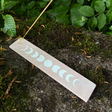 Pink Sandstone "Moon Phases" Incense Holder