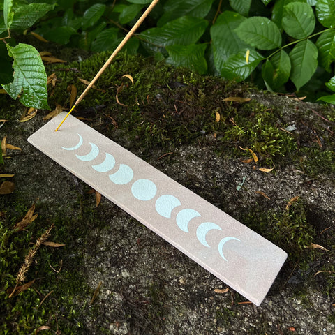 Pink Sandstone "Moon Phases" Incense Holder