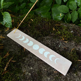 Pink Sandstone "Moon Phases" Incense Holder