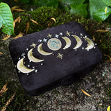Tarot/Trinket Box "Moon Phases" Black Velvet