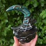 Ceramic Backflow "Crescent Moon" Incense Burner