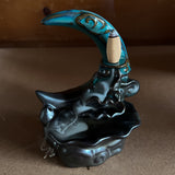 Ceramic Backflow "Crescent Moon" Incense Burner