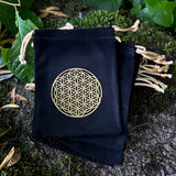 Velvet "Flower of Life" Drawstring Bag