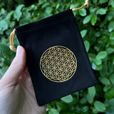 Velvet "Flower of Life" Drawstring Bag