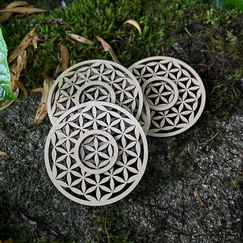 Wood "Flower of Life" Sphere Stand