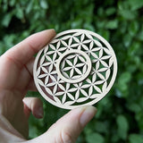 Wood "Flower of Life" Sphere Stand