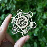 Wood "Metatron's Cube" Sphere Stand