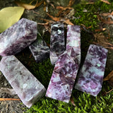 Lepidolite in Feldspar Points