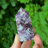Lepidolite in Feldspar Points
