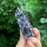 Lepidolite in Feldspar Points