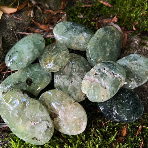Prehnite Palm Stones