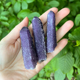 New Find Purple Fluorite Over Candle Quartz