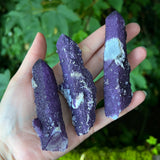 New Find Purple Fluorite Over Candle Quartz (Large)