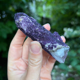 New Find Purple Fluorite Over Candle Quartz (Large)