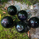 Rainbow Obsidian Spheres