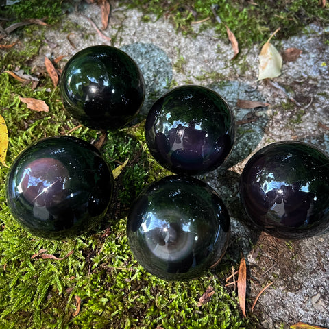 Rainbow Obsidian Spheres