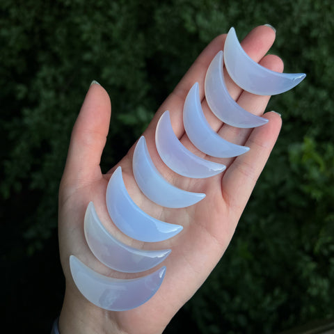 Blue Chalcedony Moons