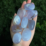 Blue Chalcedony Palm Stones