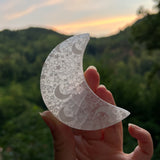 Engraved Selenite Moons
