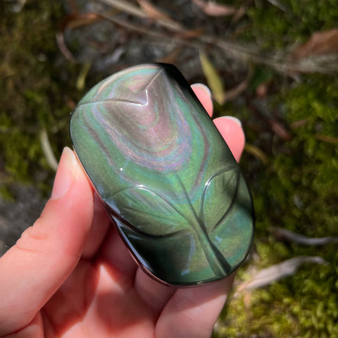 Rainbow Obsidian Tulip Carving