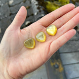 Yellow Muscovite Mica Hearts
