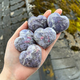 “Unicorn Stone” Lepidolite Hearts (Medium)