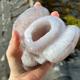 Agate Geode Horned Skull